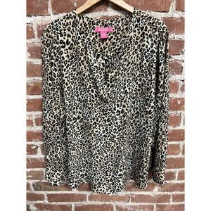 Catherines Women's Cheetah Print Plus Size Blouse 3X